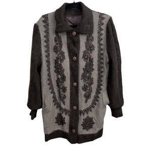 Vintage Angora Beaded Cardigan Korea 80% Angora L/XL